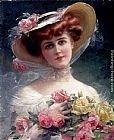 Emile Vernon Famous Paintings - La Belle Aux Fleurs
